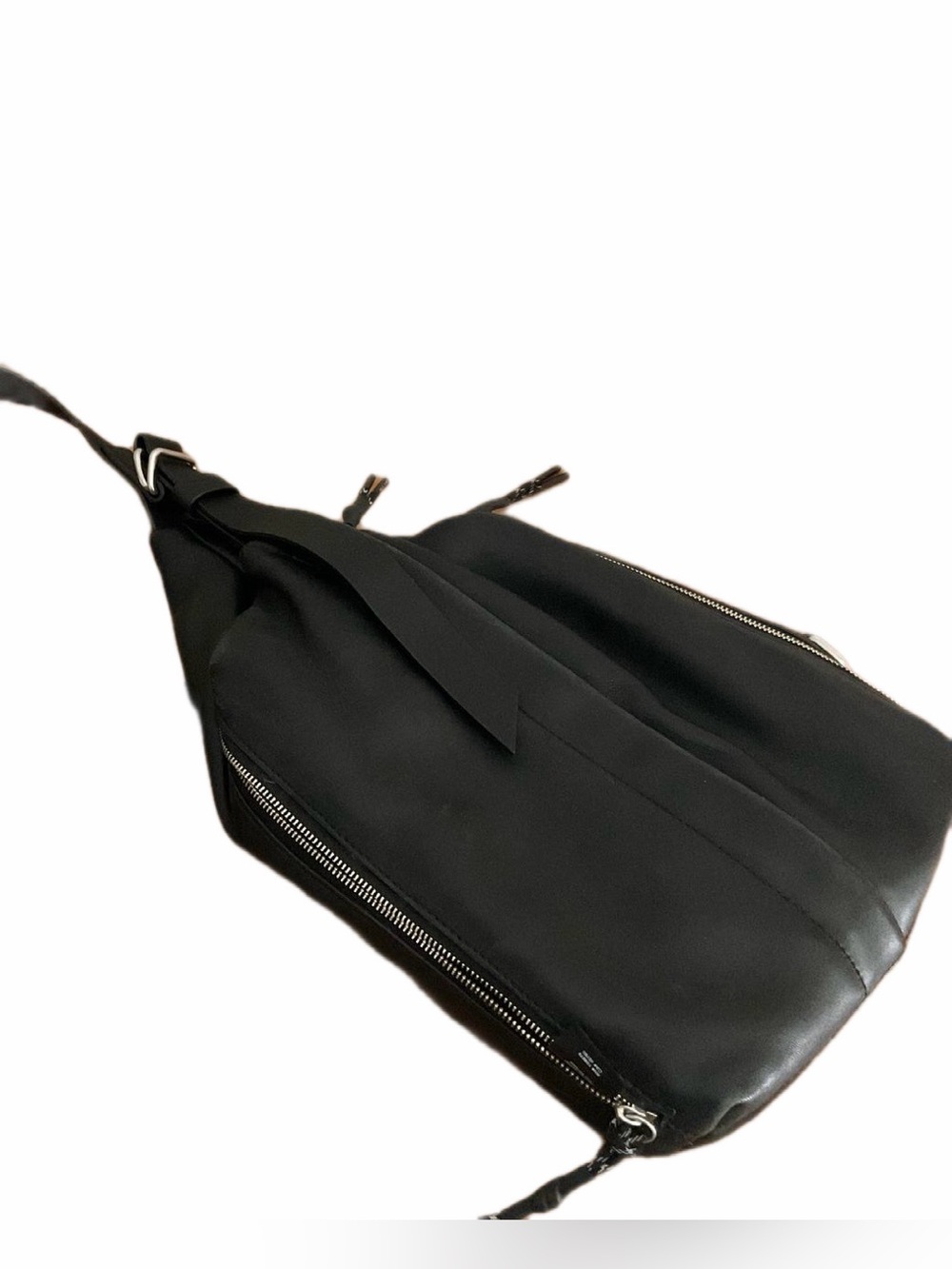 Rag & Bone Hayden Sling Bag Black Leather Silver Hardware